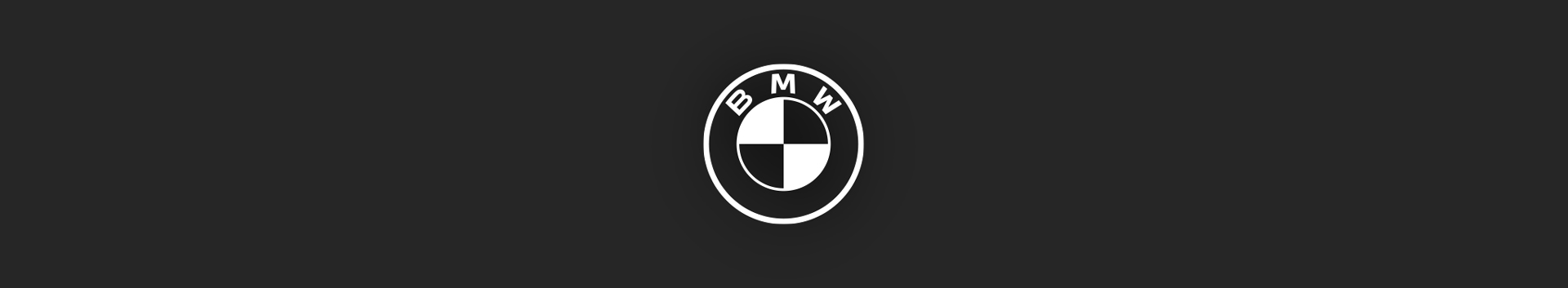 BMW roundel logo in white on top of a BMW-dark-grey background.