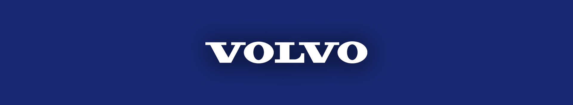 Volvo logo in white on a Volvo-dark-blue background